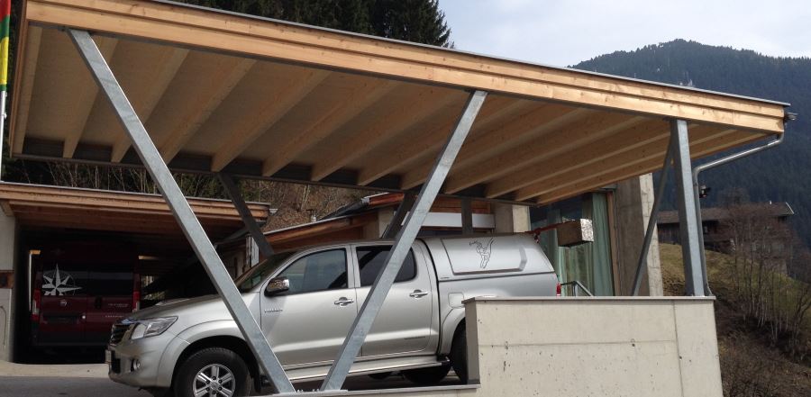 Holzhäuser - Carport - Bauen mit Holz - Holzbau Posch - Tirol,Volders 348